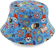 [Nickelodeon] Paw Patrol Chase, Marshall and Rubble Printed Bucket Hat - UPF50+ Sun Protection White-Blue