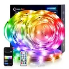 Pak LED Lights for Bedroom, 32.8ft(2 Rolls of 16.4ft) Smart RGB+IC LED Strip ...