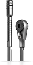 GALVANOX Flat-End Ratchet and Bit Extender Set for Multi-Tools, Designed for Use with Leatherman Models, Ratcheting Bit Driver, Brushed Steel (2-PC EDC Accessories Kit)