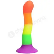 Strap-U Proud Rainbow Dildo With Black Adjustable Harness Strap On Set With Bullet Vibe
