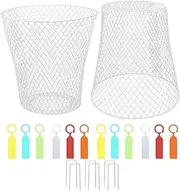 CAXUSD 2 Pack Iron Seedling Protective Cover Garden Cloches for Plants Plant Protectors Chicken Wire for Vegetable Cages Covers