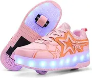 [Pairobin] Roller Skates Shoes for Boys and Girls - 2-in-1 Skate Shoes and Sneakers for Kids Fun and Stylish