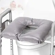 Bedside Commode Soft Cushion for Seniors, Thick Pad with Fixing Straps for Commode Chair, Washable Toilet Seat Cushion Warmer for Elderly Adults PU Cover