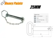 Excavator Linkage Digger Bucket Pin Tractor Pin 25mm x 175mm Zinc Plated