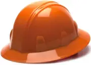 Pyramex 4 point Full Brim Hard Hat with Ratchet Suspension - Orange