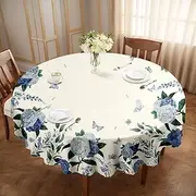Round Tablecloth 60in,Flower Round Dining Table Tablecloth,Fashion Table Cloth for Dining Table,Suitable for Dining Table Terrace Parties Machine Washable