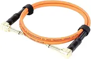 ROBAUN 6.35MM Audio TS 1/4 Angled to Angled Speaker Amplifier Cable for Guitar Keyboard‎ Dual Channel Cable 0.3-15M(Orange,1m)