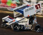 KYLE LARSON #57 FINLEY FARMS SPRINT CAR RACING ON TRACK 8X10 GLOSSY PHOTO #77Y