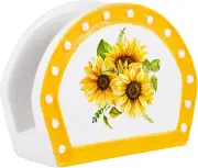 Ceramic Sunflower Napkin Holder for Table Decor and Recipe Cards