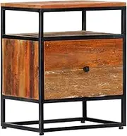 Bedroom Table Bedside Cabinet 40x30x50 cm Solid Reclaimed Wood and Steel