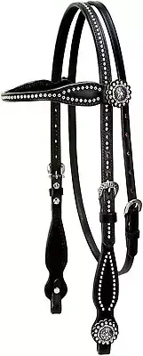 Unisex Adult Browband Headstall, Black, Horse US