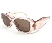 Prada Sunglasses SPR17W-F 19Q-10D Transparent Peach Asian Fit with Brown Lenses