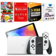 Nintendo Switch White OLED + Mario vs. Donkey Kong + NSO 1 Year Membership
