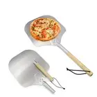 Aluminum Pizza Peel Paddle with Wooden Handle 12 x 18 Inch Large Pizza Spatula