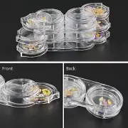 6Pcs Jewelry Beads Containers Removable Stackable Clear 6 Layer 12 Grid Nail Art