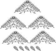 Veemoon 5pcs Decorative Corner Protectors for Handbags Bag Edges Safety Guards Durable Metal Accessories for Purses Jewelry Boxes and Present Boxes Stylish Bag Fixed Decorative Buckles