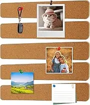 16PCS Cork Strips, 12In Self Adhesive Cork Board Strip with Pushpins, Self Adhesive Bulletin Board Strips, Notice Board Pin Board Bar Strips, Cork Board Tiles for Wall