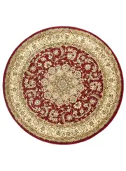 Marcel Red Traditional Round Rug