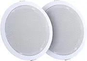Giantz 6” Ceiling Speaker, Set of 2 80W Stereo Audio Speakers Tweeter Wall Mount Home Theatre System, Metal Cover Voice Coil and 2 Retaining Clips White