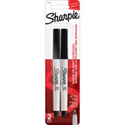 Sharpie Permanent Marker Pens Ultra Fine, Black 2 pack