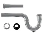 Ayna Supply Brass Bathroom Sink P Traps in Brushed Nickel