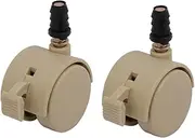 Aexit 2pcs (Civil equipment hardware accessories) 1.5-inch Dia 6.5mm Stem Swivel Brake Caster Wheel Ivory (20ry460qf523) for Crib