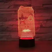 Cans 3D Illusion Night Light 7 Colors Change Touch Lamp for Bedroom Gift