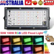 50W 100W RGB LED Floodlight Spotlight Outdoor Garden Landscape Security Lamps