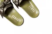 Fenty by Rihanna Puma Bow Slides Green Olive Branch Women New