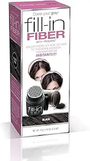 Cover Your Gray Pro Fill-In Fibers with Procapil - BLACK: Hair Fibers for Thinning Hair, Hair Powder for Bald Spots, Baldness Cover up, Beard Filler, Hair Thickener, Hair Thickening