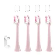 4 Replacement Brush Heads for HX6064 HX6930 HX6730 Sonic Electric Toothbrush Vacuum Pink Diamond Bright