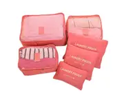6Pcs Travel Bag Multifunctional Increased Thickening Luggage Bag - Red