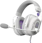 LeeQinersw Wired Gaming Headset with 3 Unique Sound Modes for Home Computer E Sports, White