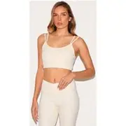 Bone Sculpt Padded Double Strap Sports Bra, Bone