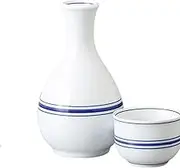 Ale-net Sake Set Tokuri Ochoko Set 3.2 x H 5.2 inches (8.1 x 13.2 cm), Approx. 10.1 fl oz (300 cc), Large Tokuri & Guinomi (2 Pieces) Set, Pottery, Mino Ware