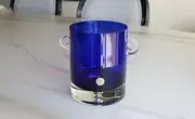 Block Crystal Stockholm Cobalt Blue Ice Bucket, Lead-free