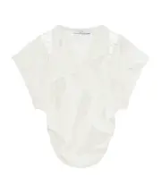 hollowed-out collar top FR42 White