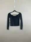 Forever 21 Womens Sparkly Crop Top S Black Silver Witch Goth Whimsigoth Glam NWT