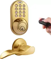 XFL-02P Digital Deadbolt Door Lock and Passage Lever Handle Combo with Keyless E