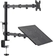 NEWFUN Laptop Holder Desk, Fully Adjustable for 13 to 32 Inch LCD LED Screen & up to 16 Inch Notebook, Monitor Laptop Holder Desk with Clamp