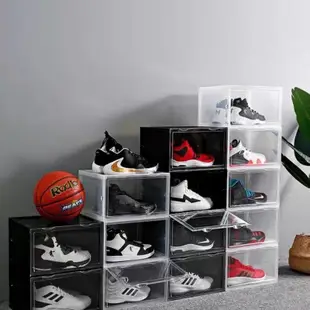收納側開磁吸鞋盒Nike高筒可放透明黑公仔收納玩具愛迪達運動鞋