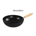 Chinese Wok Pot Flat Bottom Skillet Cookware Iron Pan for Kitchen Hotel Home