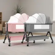 Baby Cots 3-IN-1 Comfortable Bedside Bassinet Newborn Co-Sleeper Convertible Bed