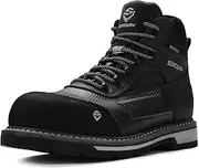[SUREWAY] Men's 6" Heavy Duty Soft/Composite Toe Waterproof Work Boot,Goodyear Welt ​Construction,Superior Oil/Slip/Acid Resistant,Dual-Density Comfortable Outsole,Full-Grain,Men's Working Boots/Shoes