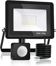 30W LED Flood Light Outdoor, Sunsign Floodlights with Motion Detector, 4200LM Wall Lamp for Yard, 5000K Super Bright Cool White, IP66 Waterproof Security Light, Garden, Garage (30, Watts)