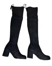NEW Stuart Weitzman Womens Tieland Over The Knee Boots Black Heeled SZ 7