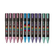 Uni Posca Bullet Tip Marker 12pcs (Metallic)