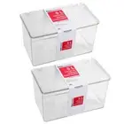 2x Boxsweden Crystal 5L Hinged Container w/ Lid 27.5cm Home Storage Organiser