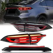 inginuity time LED Tail Lights & Center Lamp for Toyota Corolla 2020 2021 2022 2023 2024 E210 12th Gen Sedan Start-up Animation Sequential Turn Signal Clear Rear Lamps Accessary Assembly