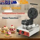 220V Bowl Waffle Makers Cup Shape Ice Cream Machine Temperature Control 1600W